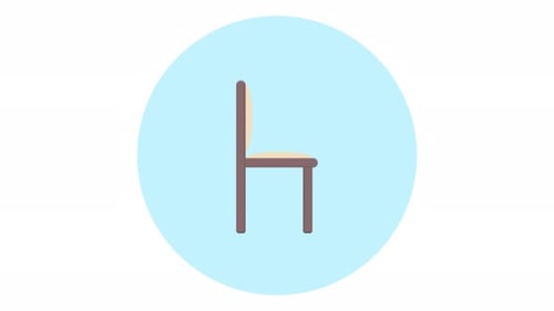 Minimalist Animated Chair Icon Rotation