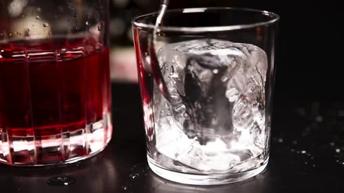 the bartender prepares a cocktail at the bar