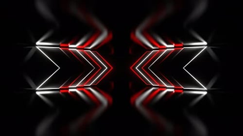 Corridor With Red And White Neon Arrows Background Vj Loop In 4K
