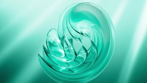 Abstract multi-layered glass curve background, 3d rendering.