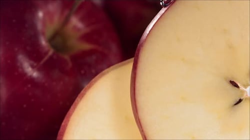 Close Up of Sliced and Whole Red Apples