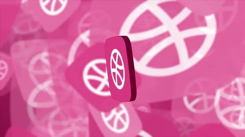 Modern Abstract Icon Loop Animation on Pink Background