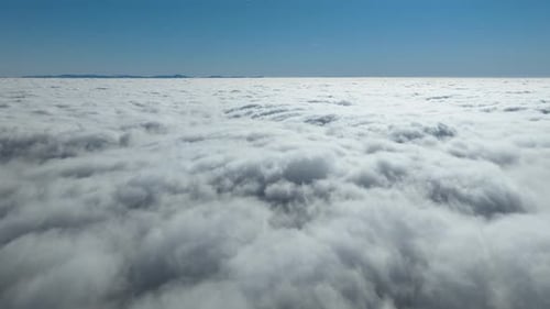Aerial view of clouds under blue sky, France.