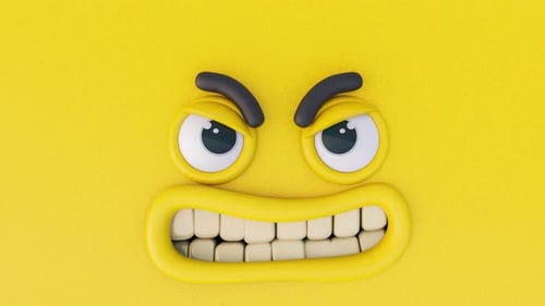 3D Angry Face Emoji Transition 4K Alpha channel