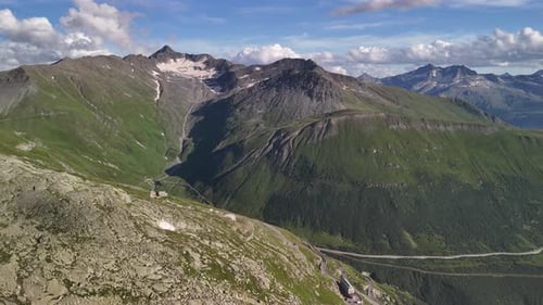 Rhône Glacier in Switzerland near Furka Pass road Swiss Alps mountains