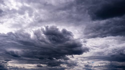 Dramatic Time Lapse of Overcast, Swirling Clouds