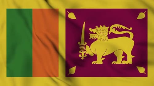 Waving Sri Lanka National Flag Seamless Loop Background