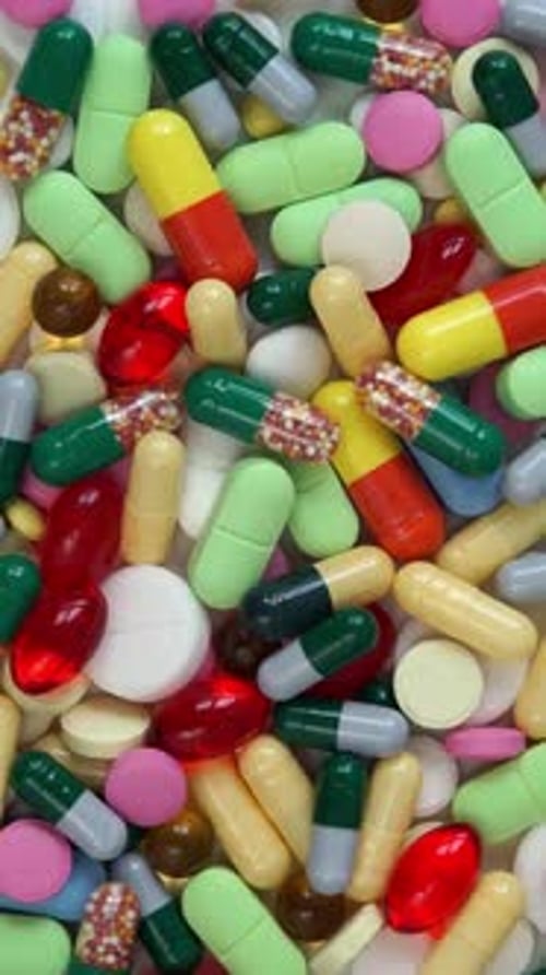 Medical Pills Rotate in Circle Pills and Drugs Tablets Medicine Health Care