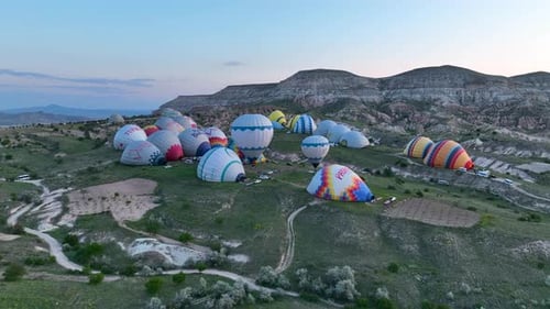 Aerial View Hot Air Baloons in Turkey 4 K