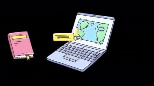 Cartoon Education Student Elements Alpha Channel 4K