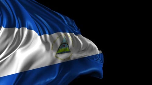 Nicaragua Flag Waving Loop Animation