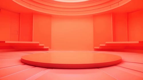 Podium Futuristische Vitrine mit Plattform für Produktausstellungen. Leeres modernes Bühnendisplay