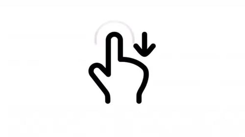 Animated Flat Design Swipe Down Hand Gesture Icon