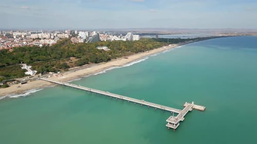 Aerial Shot Of Burgas Beach Bulgaria