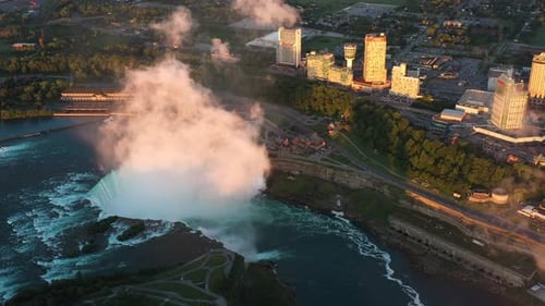 Aerial view of Niagara falls horse horseshoe fall