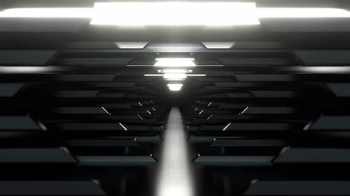 Weißer einfacher Sci-Fi-Korridor-Hintergrund Vj Loop I 4K