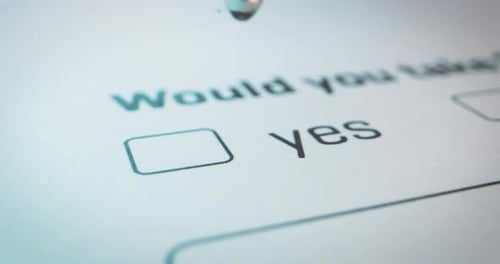 Answering "Yes" on Survey With Silver Pen