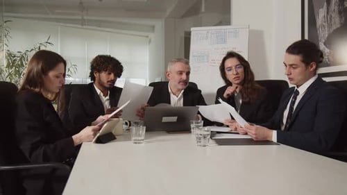 Video Showing a Team of Entrepreneurs Having a Meeting in the Office A Team of Entrepreneurs Study
