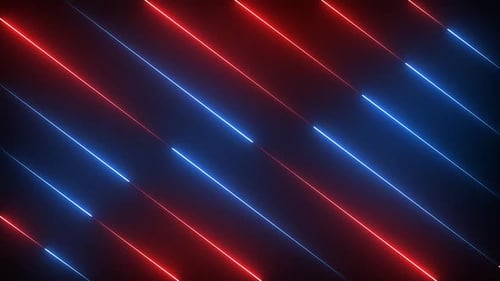 Dynamic Neon Blue Red Glowing Lines Background Loop