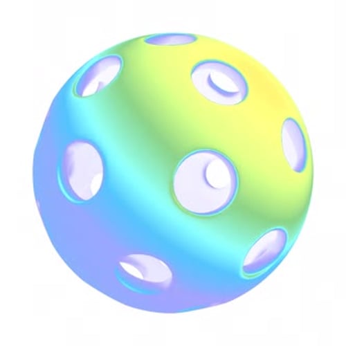 3D Iridescent Sphere With Holes Shape