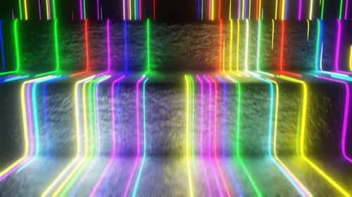 Multicolor Neon Glow Rungs Background Vj Loop In HD