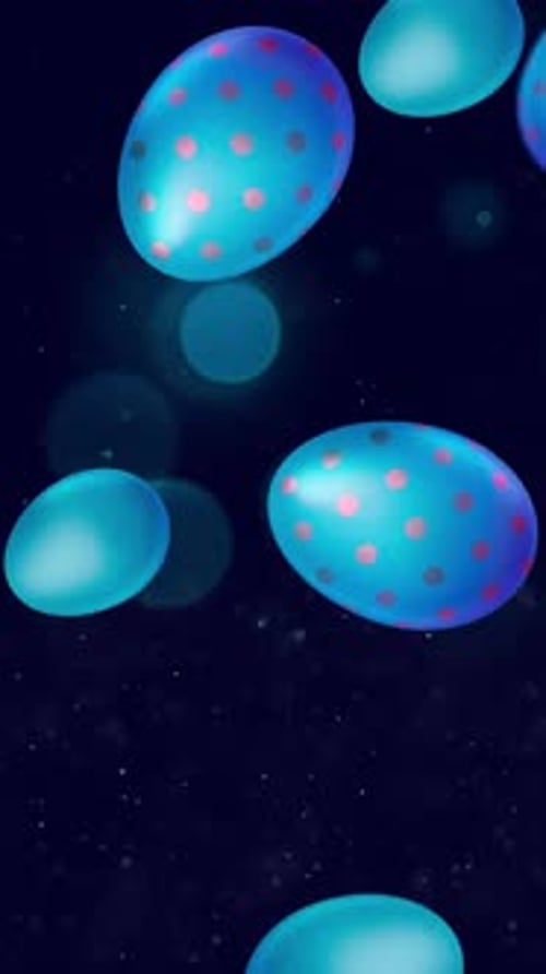 Animated Decorative Easter Eggs Vertical Background