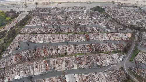 Palisades Fire Damage in Los Angeles, California