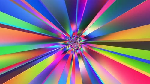 Chromatic Nexus: Looping Abstract Geometric Shape Tunnel