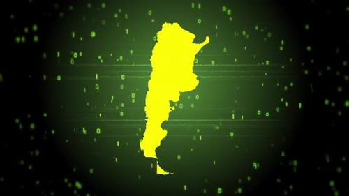 Futuristic Digital Map Reveal of Argentina