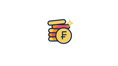 Animated Franc Coins Stack Icon