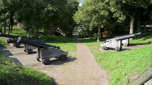 Cannons on the Edges of the Fortified Town of Bourtange, Netherlands