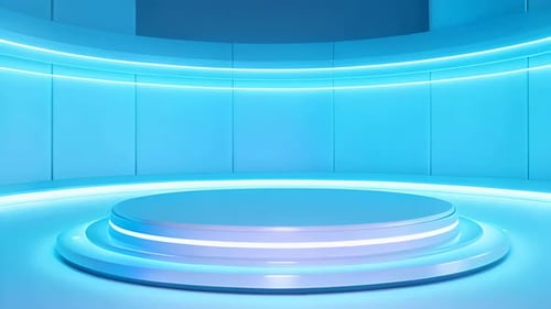 Glowing Futuristic Podium Virtual Studio Background