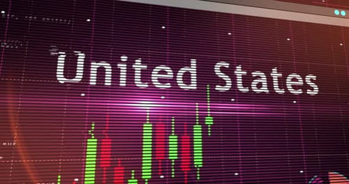 USA EU China India charts and graphs 3d diagram