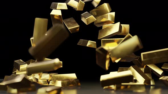 Exploding Gold Bars Pyramid Concept, Backgrounds Motion Graphics ft ...