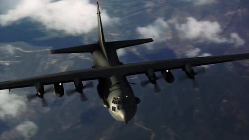 Airplane Flying Through The Blue Sky