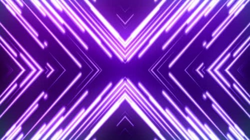 Line purple color and neon light geometric abstract background, 3d rendering animation