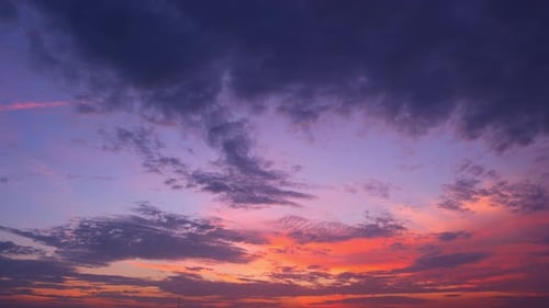 A timelapse captures the majestic sunrise sky, Time-lapse footage.