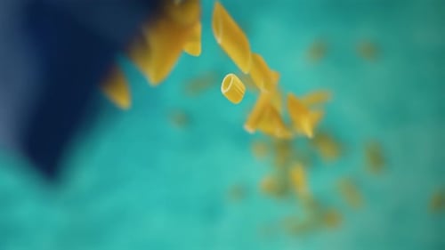 Pasta is Poured Onto the Table
