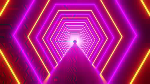 Purple And Orange Vj Loop Background Tunnel HD