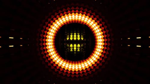 circle vj loop with reflect shine cube inside abstract music background