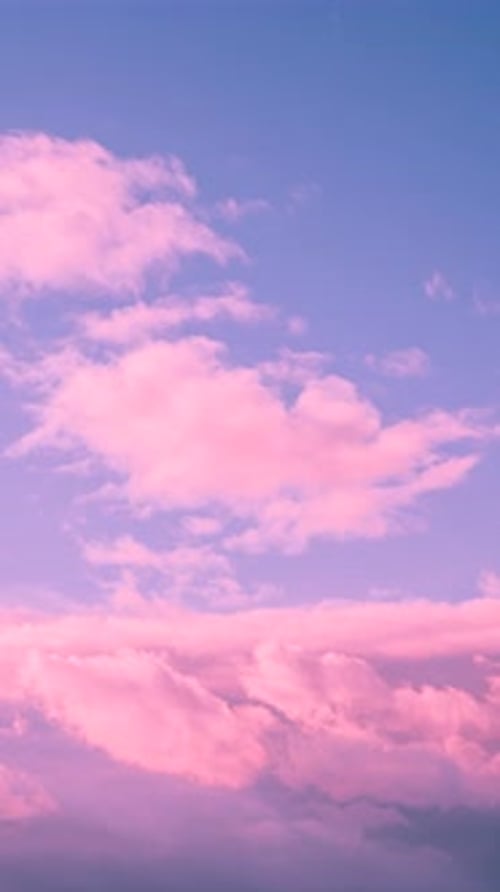 Pink Clouds Time Lapse in Sky, Beautiful Background