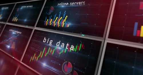 Big data charts and graphs 3d diagram