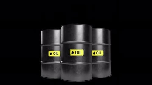 Oil Barrels Fall To The Ground On Alpha Channel 4K