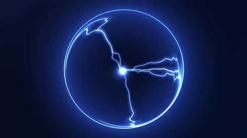 Futuristic Blue Electric Sphere Energy Loop