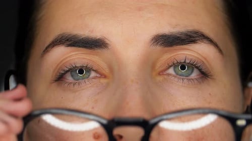 Vision and People Concept - Close Up of Woman'S Face or Eyes