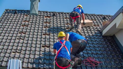 Roof ground mounts installation for solar panel at Slovenj Gradec