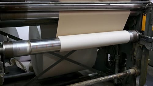 Rolling of Cardboard Paper By Automatic Machine in Workshop
