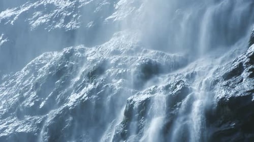 Waterfall River Fresh Clean Melting Water Nature Background