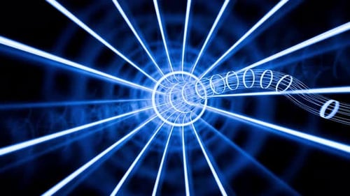High-Speed Sci-Fi Blue Net Tunnel VJ Loop