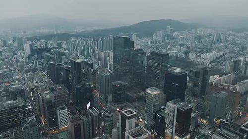 Aerial View of Spring in South Korea, Gangnam
